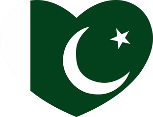 Pakistan flag  heart shape 2023020223