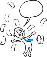 PNG image with transparent background of doodle small person joyful jumping