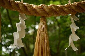 Closeup of a Shimenawa, sacred rope. しめ縄。しめなわ。注連縄。
