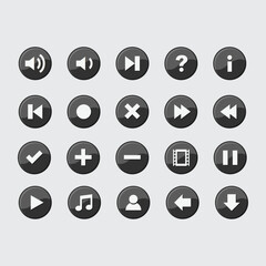 Free vector flat icons and web buttons 