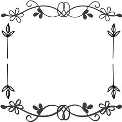 Obraz premium Simple and floral frame and square border
