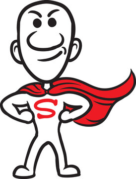 PNG image with transparent background of doodle small person super hero