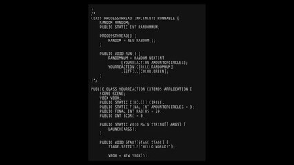 Vertical animated block with scrolling abstract code. - Powered by Adobe