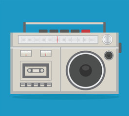 retro style single speaker cassette player audio player boombox retro technology