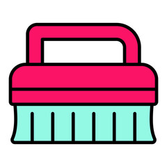Cleaning Brush Filled Line Icon