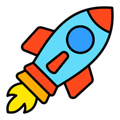 Rocket Filled Line Icon