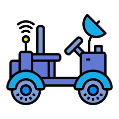 Moon Rover Filled Line Icon