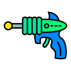 Space Gun Filled Line Icon