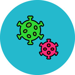 Virus Multicolor Circle Filled Line Icon