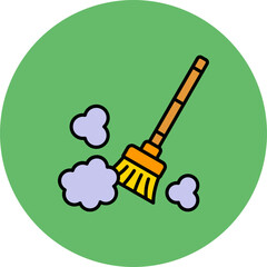 Dusting Multicolor Circle Filled Line Icon