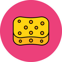 Sponge Multicolor Circle Filled Line Icon