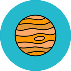 Jupiter Multicolor Circle Filled Line Icon
