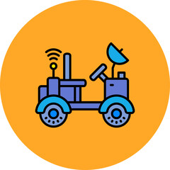 Moon Rover Multicolor Circle Filled Line Icon