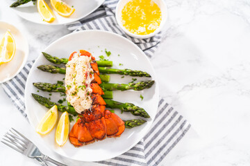 Garlic lobster tails