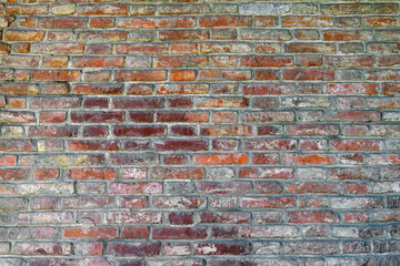 Red brick wall texture for background usage as a backdrop design.