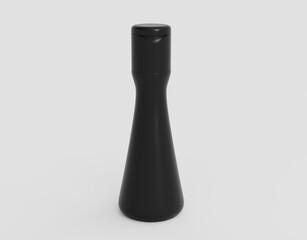 Matte Plastic Bottle Mockup Isolated On White Background. 3d illustration