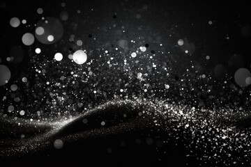 Glitter gold background exploded with flares isolated in dark black background 