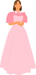 Princess in a pink dress.