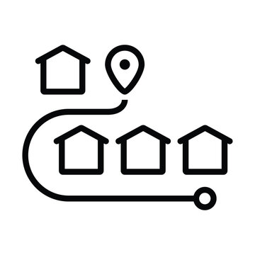 Shipping address icon vector graphic illustration