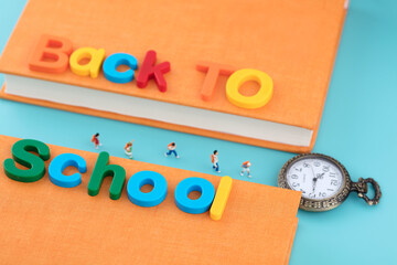 Miniature scene return time primary school starts