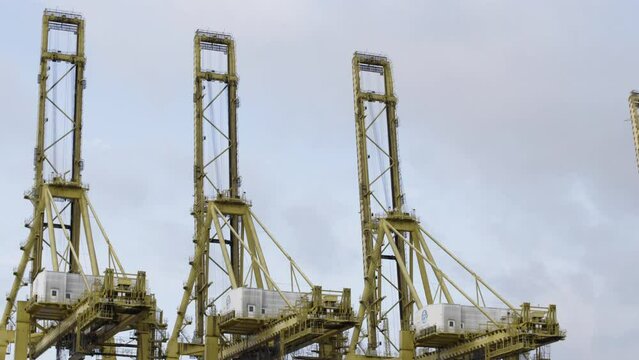 Time lapse of the cranes at the port in Buenaventura