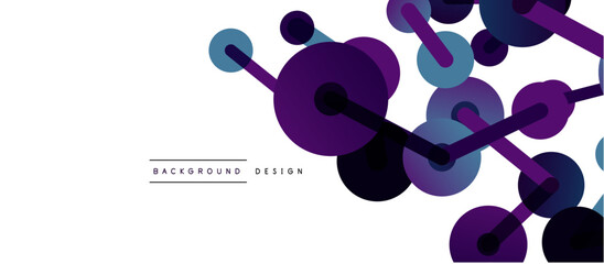 Abstract background. Round dots connected by lines. Trendy techno business template for wallpaper, banner, background or landing