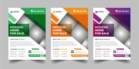 Creative and modern real estate business flyer template design