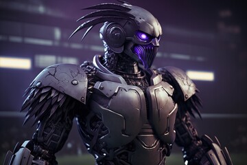 Fototapeta na wymiar Baltimore Ravens Robot American Football Team
