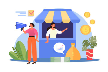 Business people working outdoors together