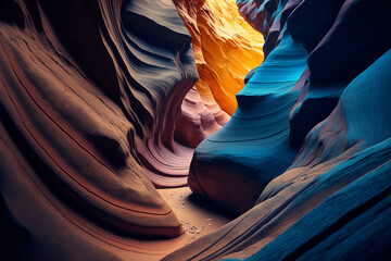 Colourful canyon texture background illustration. - obrazy, fototapety, plakaty