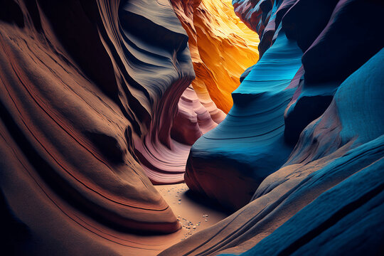 Colourful canyon texture background illustration.