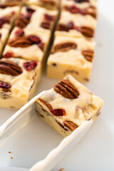 Homemade White Chocolate Cranberry Pecan Fudge