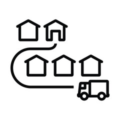 Shipping route icon vector graphic illustration