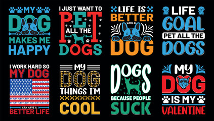 Dog Typography T Shirt Design Bundle