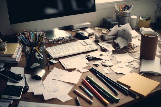 Busy/Messy office desk