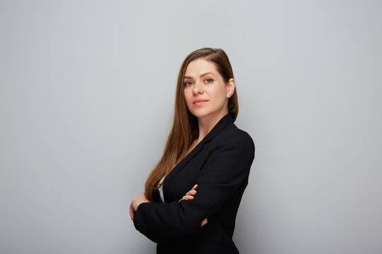 Serious professional business woman Isolated portrait.