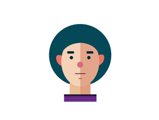 Illustration of Smiling Happy girl Flat design Vector. female face Illustration Icon Avatar isolated on white background. Perfect for coloring book, textiles, icon, web, painting, books, t-shirt print