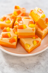 Candy corn fudge