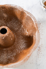 Gingerbread bundt cake with caramel filling