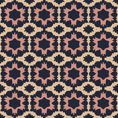 Abstract tileable geometric pattern. A seamless background, vintage texture.	
