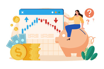 Take Investment Profit Illustration concept on white background