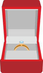 wedding ring in a box vector