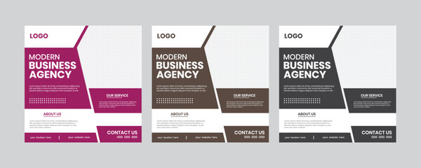 Corporate business agency banner, advertising application square banner, company idea, offer, newest, story trend bundle elements