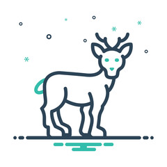 Mix icon for doe female deer © WEBTECHOPS