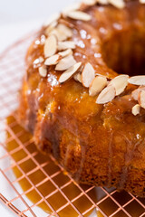 Apple bundt cake with caramel glaze