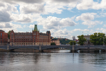 STOCKHOLM, SWEDEN - AUGUST 24, 2022: Touristic view of Old Town (Gamla Stan)