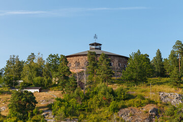 Fototapeta na wymiar Oskar-Fredriksborg fortress is one of the defense positions in the Stockholm archipelago, Sweden