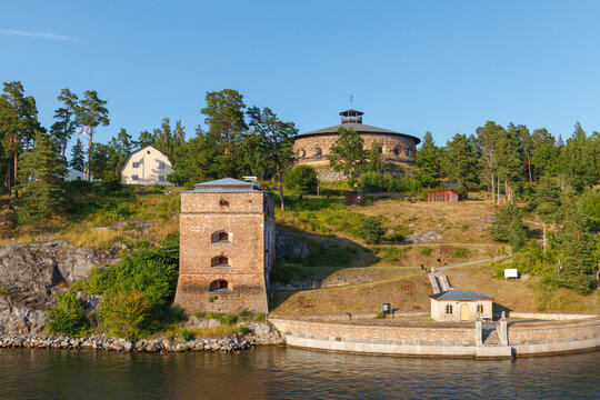 Oskar-Fredriksborg fortress is one of the defense positions in the Stockholm archipelago, Sweden
