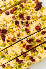 Cranberry pistachio fudge