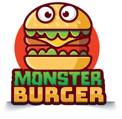 monster burger mascot logo design